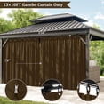 thumbnail image 3 of Pakunoda 11.5' X 6.5' Gazebo Universal Replacement Privacy 4-Panel Curtains, Waterproof Outdoor Curtains Chococlate Sidewall with Zipper for Patio Garden Backyard 10' X 13' Gazebo, Curtain Only, 3 of 8