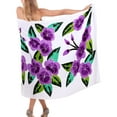 thumbnail image 2 of HAPPY BAY Women's Beachwear Sarong Bikini Skirt Swim Cover up Swimwear Bathing suit Summer Wraps Swimsuit Beach Wrap Coverups for Women One Size Purple, Floral, 2 of 5