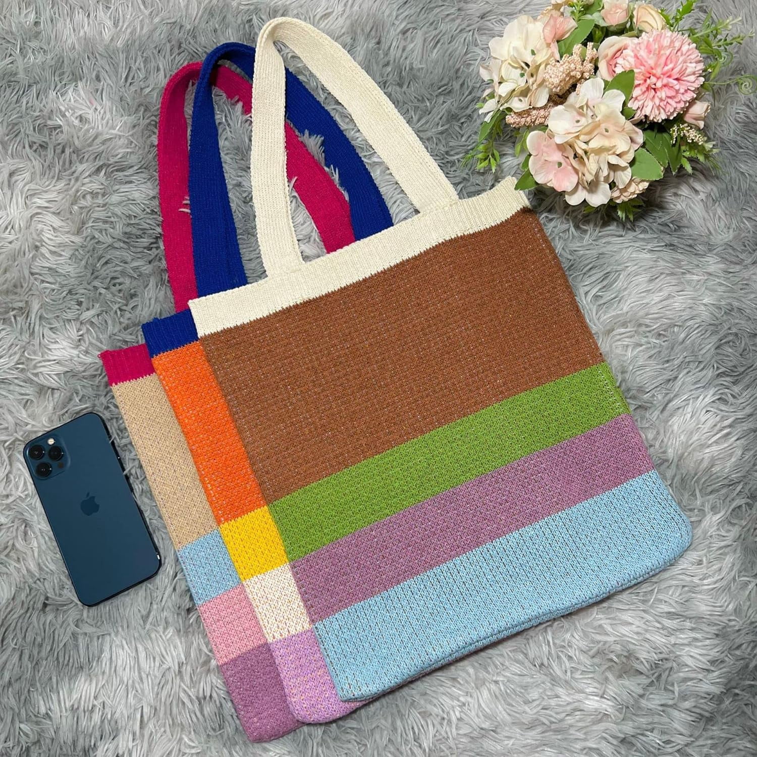 Kukuzhu Crochet Tote Bag Aesthetic Tote Bag Aesthetic Y2k Tote Bag Aesthetic Y2k Cute Tote Bags Aesthetic