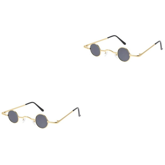 MLINS 2pcs Round Sunglasses Punk Circle Sunglasses Eyewear for Men Disco Party Supplies
