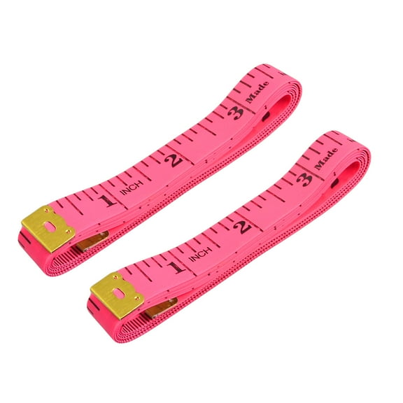 2 Pcs 1.5M 60" Pink Soft Plastic Flexible Sewing Tailor Measure Tape Ruler