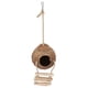 thumbnail image 4 of Casa colgante de coco natural para loros con escalera, jaula para hámster, columpio, nido de juguete, cáscara de coco peluda con escalera, 4 of 14