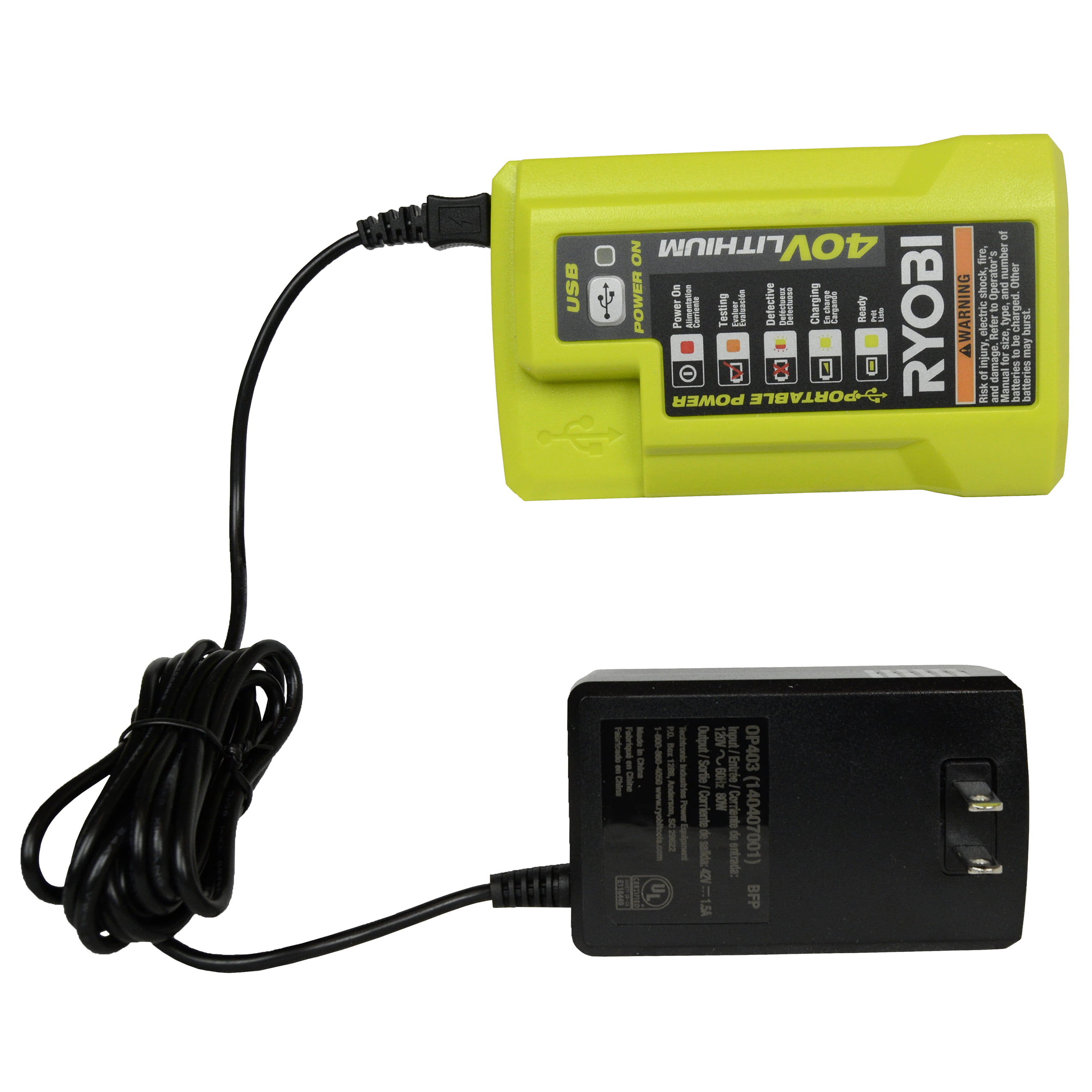 Ryobi Op403 40v Lithium Ion Rapid Battery Charger