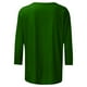thumbnail image 4 of Blusas Umfun para mujer, cuello redondo liso, manga 3/4, blusa informal versátil, verde, talla L, 4 of 5