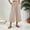 Khaki women capri pants a1, variant on Cagogo Women Capri Pants Cotton Linen Wide Leg Elastic Waist Flowy Casual Summer Beach Trousers Loose High Waisted Palazzo Pants with Pockets Travel Work Clothes, White M
