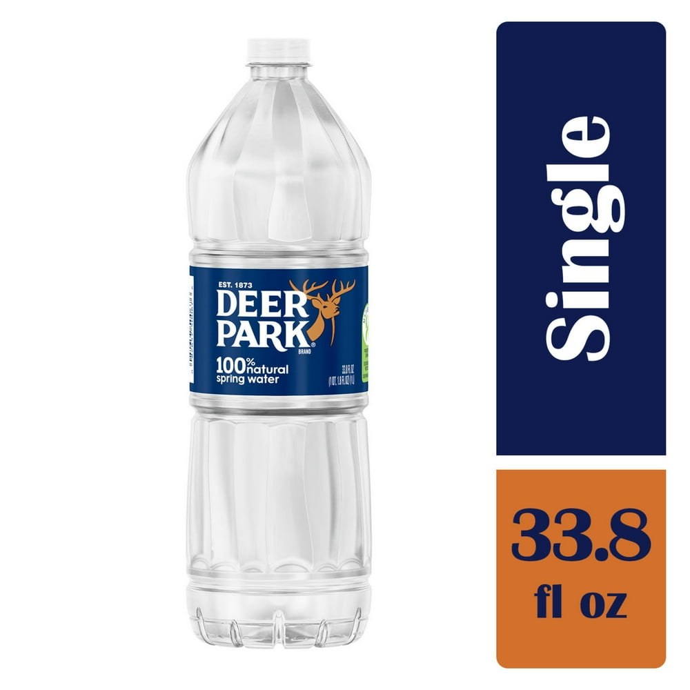 DEER PARK Brand 100 Natural Spring Water, 33.8ounce plastic bottle