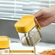 thumbnail image 5 of Frascos de especias de vidrio, juego de 12 recipientes pequeños para especias con tapas herméticas, tamaño compacto para almacenamiento en la encimera, a prueba de fugas y aptos para, 5 of 8