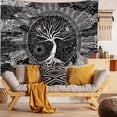 thumbnail image 2 of Tapiz de pared blanco y negro El árbol de la vida 150x130 cm, 2 of 3