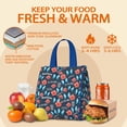 thumbnail image 5 of Pioneer Flower Floral Print Pattern Insulated Lunch Bag for Women & Adults,Large Portable Soft Cooler Lunch Bag,Thermal Food Storage Tote with Pearl Cotton,8.66L,8.75x5.75x9.5 Inch, 5 of 6