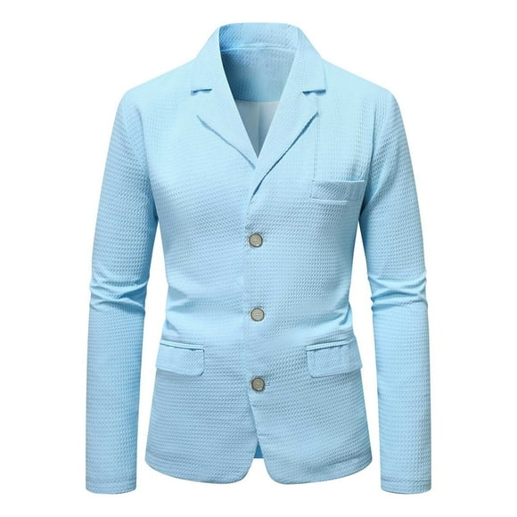 toraway Mens Blazers Regular Fit Casual Men Casual Fashion Solid Color Three Button Suit L