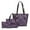 MU Dark Purple, variant on MKF Collection Aylet Tote Bag with Mini Handbag and Wristlet Pouch 3 Pieces Set by Mia K