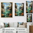 thumbnail image 4 of Designart "Underwater View of the Beach I" Nautical & Beach Floater Framed Wall Art Living Room, 4 of 7