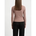 thumbnail image 4 of Faithtur Women Deep V Neck Tops Summer Twist Knot Front Long Sleeve Slim Fit Shirt Trendy Solid Color Ruched Tee, 4 of 5