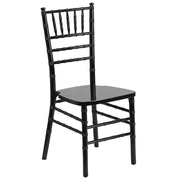 Bowery Hill 17.75" Contemporary Acacia Wood Stacking Chair in Black