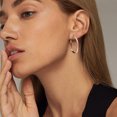 thumbnail image 4 of YOUNGYUE Rose Gold Plated Hoop Earrings for Women, Lightweight Hypoallergenic 50mm Braided Leaf Large Hoops Gift, 4 of 7