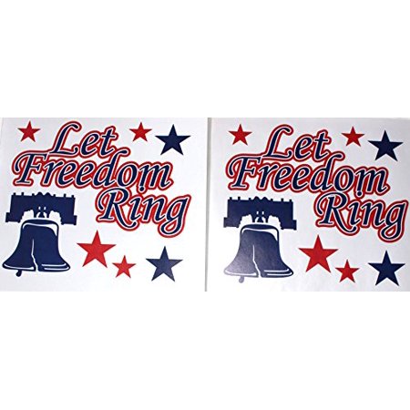 Patriotic Liberty Bell Let Freedom Ring Patriotic Liberty Bell Peel & Stick Vinyl Wall Decals, Set of 16 Decals ()