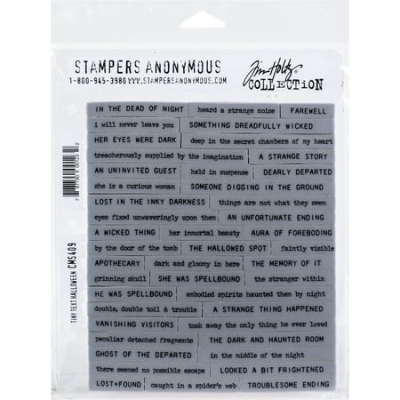 UPC: 0787790001232 | Tim Holtz Cling Stamps 7 X8.5 -Tiny Text Halloween