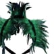 thumbnail image 4 of Capa de plumas artificiales para disfraz de Halloween, cuello gótico para mujer Verde, 4 of 5