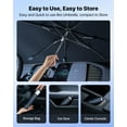 thumbnail image 6 of Windshield Sunshade Umbrella Car - [Vinyl Coating] Protect Car from Sun Rays & Heat Damage Keep Cool and Protect Interior Small (52" L x 31" W), 6 of 14