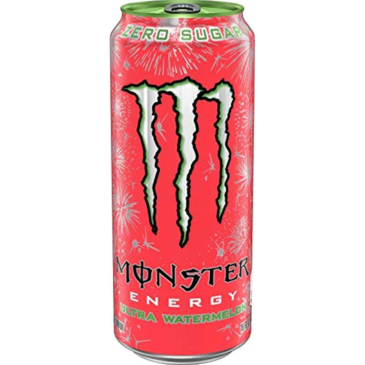 Monster Energy Drink Zero Ultra Variety - Paradise, Watermelon, Rosa, Fiesta 16 Ounce (Pack Of 16) And Stinger Pomegranate Passionfruit Chews
