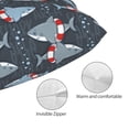 thumbnail image 3 of Yiaed Shark Wearing Swim Ring Print Brushed Microfiber Envelope Pillowcases, Standard,Envelope Closure Pillow Cases(No pillow core)-14"x20", 3 of 6