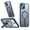 Blue, variant on ELEHOLD For iPhone 15 Plus 6.7Inch Slim Shockproof Magnetic Phone Case, Horizontal & Vertical Kickstand Rugged Cover, MagSafe Compatibe, with Metal Lens Ring, Clear