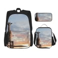 thumbnail image 1 of Easygdp Elephant Giraffe Mochila para Niños y Niñas con Set de Caja de Almuerzo y Estuche para Lápices 3 en 1, Mochila Escolar Estampada para Adolescentes, 1 of 7