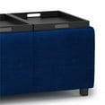 thumbnail image 6 of Simpli Home Avalon 42 inch Wide Contemporary Rectangle Storage Ottoman in Blue Velvet Fabric, 6 of 12