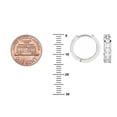thumbnail image 4 of Sterling Silver Channel-Set Cubic Zirconia Huggy Huggie Hoops Earrings 14.5 mm, 4 of 5