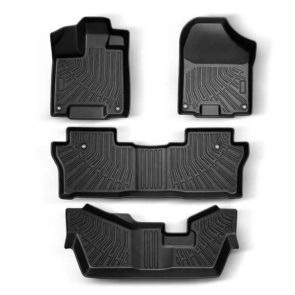 Findmall 3D Floor Mats Liner TPE Waterproof 4Pcs Replacement for Honda Pilot  2016-2022 Floor Mats All Weather Black