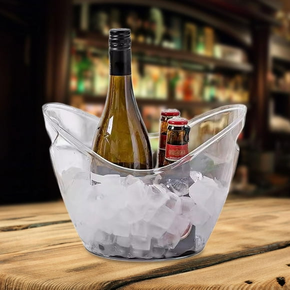 Cubo de hielo acrílico para champán, recipiente para bebidas, contenedor para enfriar botellas de bebidas para vacaciones de , barbacoas, vino 8 litros