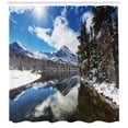 thumbnail image 3 of Ambesonne Winter Shower Curtain, Tranquil National Park, 69"Wx84"L, Brown Blue White, 3 of 3