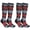 Black / Charcoal / Red, variant on COUVER Women's Argyle Knee High Socks 2 Pairs Pack Black Gray Cream Size 9-11 (4 Count)
