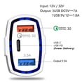 thumbnail image 5 of Universal Car Charger for Smartphones iPhone Android USB-C PD Power Delivery 2 USB QC 3.0 Fast Charging Boost Adaptive, 5 of 5
