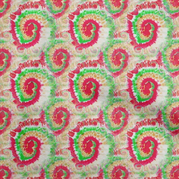 oneOone Cotton Silk Red Fabric Asian Tie And Dye Quilting Supplies Print Sewing Fabric By The Yard 42 Inch Wide