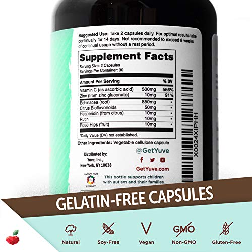 Buy Yuve Echinacea Supreme 850 mg + Zinc, Vitamin C & Bio Flavonoids