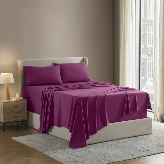 Nestl Split King Sheet Sets, 1800 Series Deep Pocket 5 Piece, Luxury Soft Microfiber Bed Sheet Sets, VIVACIOUS MAGENTA sheets