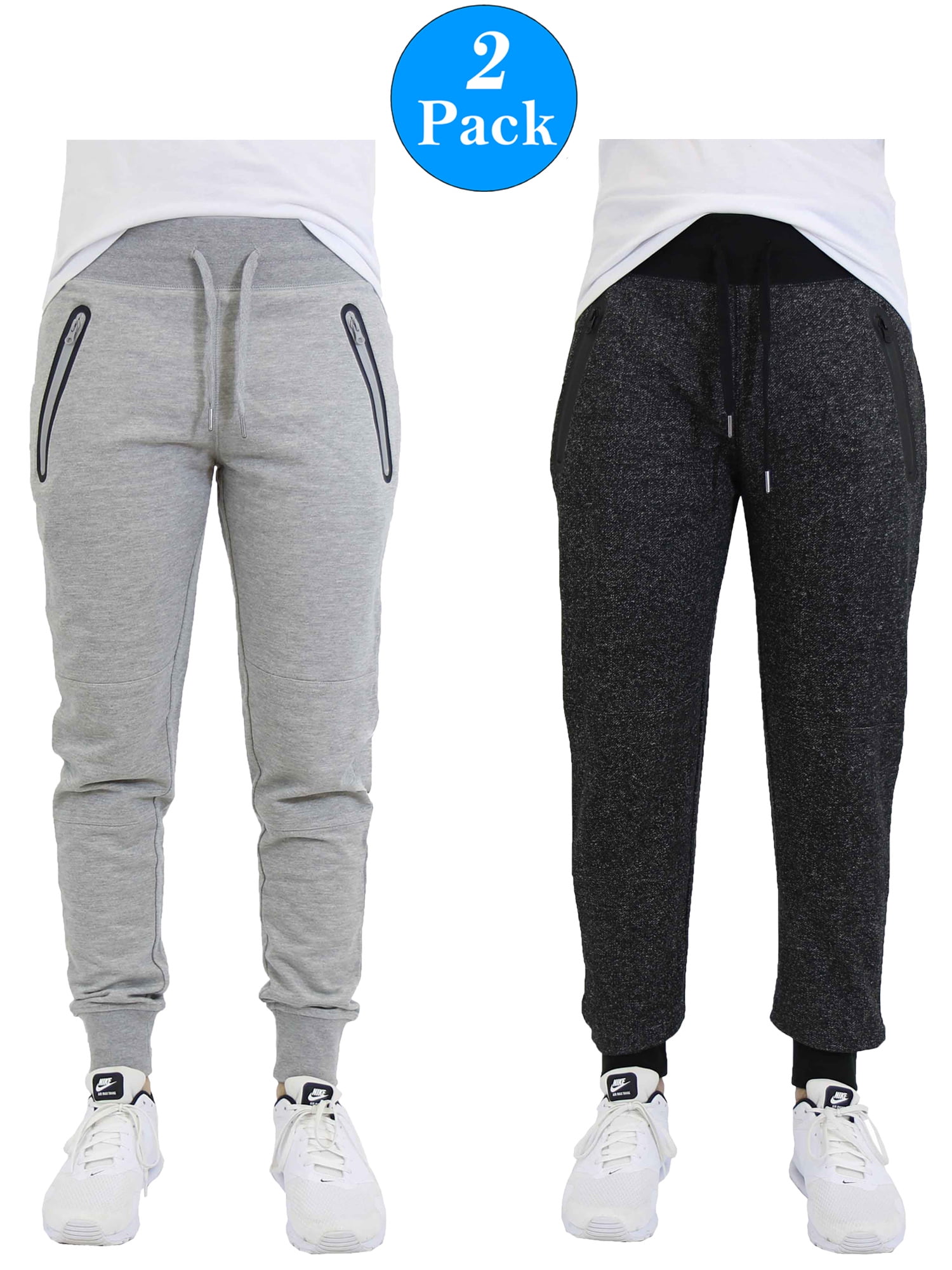 mens cotton track pants with zipper pockets pack of 3