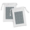 thumbnail image 1 of Marine Fabric Pouch Set of 2, Underwater Creatures with Seahorse Anemone Seashell Starfish Coral Reef, Drawstring Bag for Toiletries Masks and Favors, 9" x 6", Grey Teal Warm Taupe, by Ambesonne, 1 of 2
