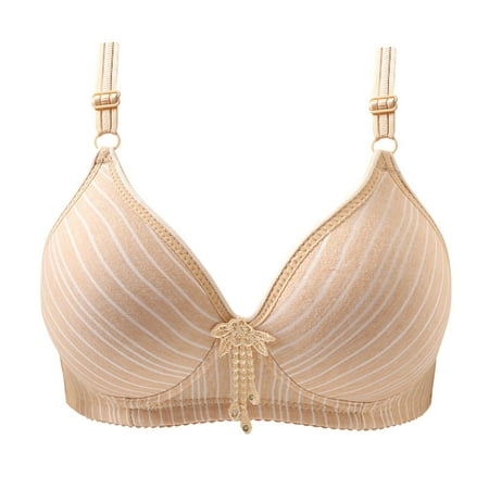 

JGGSPWM Woman s Printing Gathered Together Daily Bra Underwear No Rims Beige M