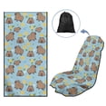 thumbnail image 5 of Xixirimido Sweat Towel Car Seat Cover for Gym Workout Athletic Running Towel for Outdoor Sports Universal Auto Front Seat Protector for Trucks, SUV, Capybara Lemon Blue, 5 of 8