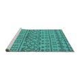 thumbnail image 2 of Ahgly Company Machine Washable Indoor Round Solid Turquoise Blue Modern Area Rugs, 3' Round, 2 of 4