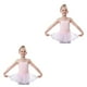 thumbnail image 2 of Qarigey Traje de ballet de diseño simple para niña de verano Traje de entrenamiento de baile Práctica Rendimiento Body con Ropa rosa 150 cm Rosa 150cm 2Conjunto, 2 of 6