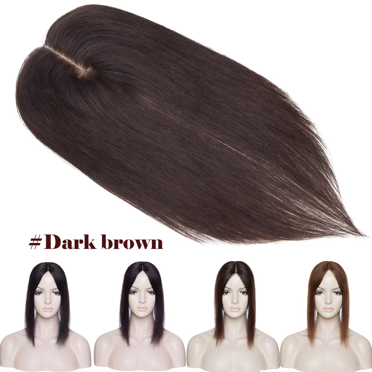 SEGO Clip in Hair Extensions Human Hair Toppers 100% Real Human Hair Topper for Thinning/Loss Hair Natural Black Hair Pieces