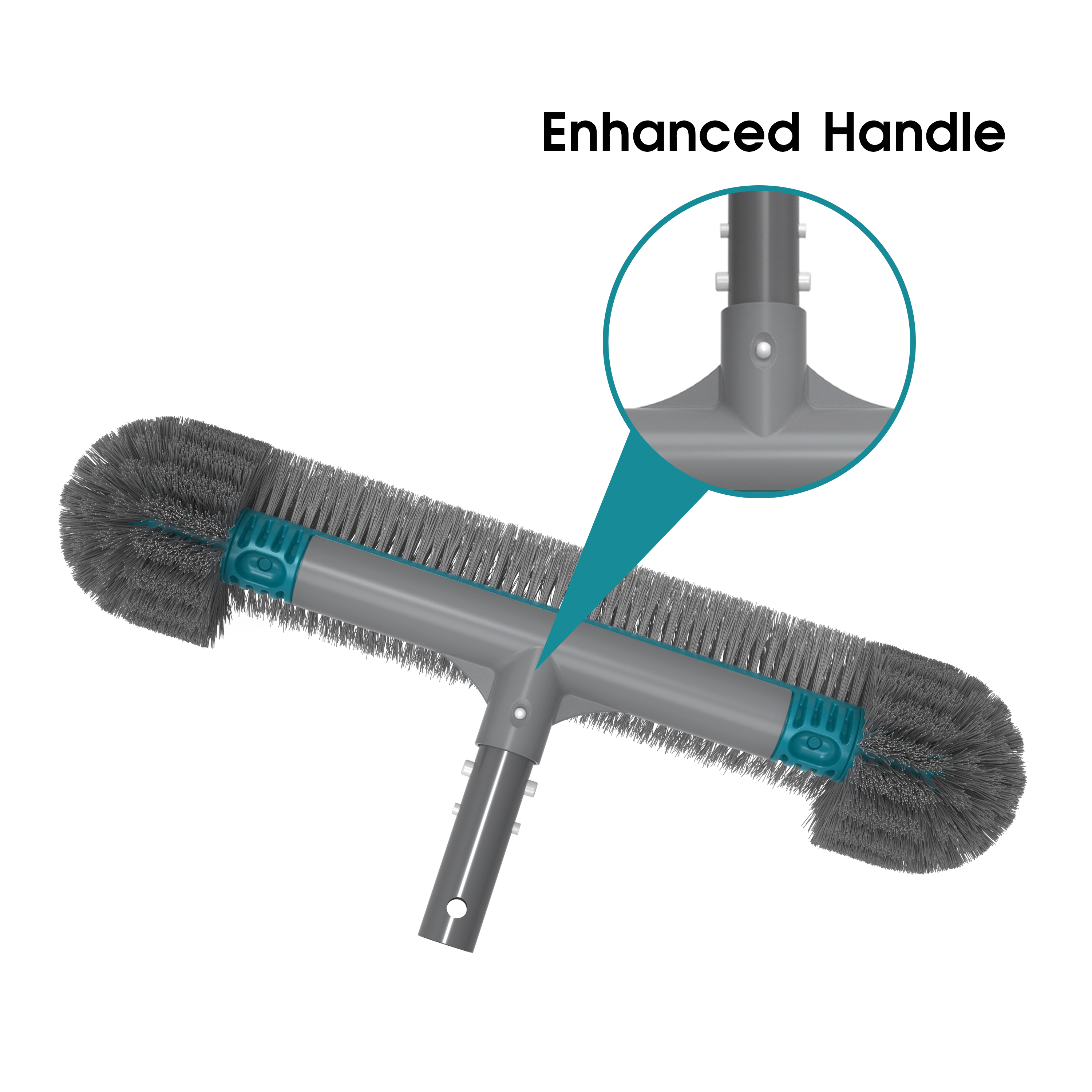 Bluescape Teal & Gray 20" Pool Wall Brush With PP Side Bristles