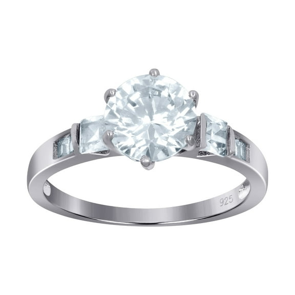 925 Sterling Silver Womens Princess-cut Solitaire Cubic Zirconia Engagement Ring 8.5x2mm Wide Size 9 Engagement Ring for