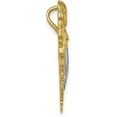 thumbnail image 2 of Solid 14K Yellow Gold w/White Rhodium Brushed Diamond-Cut Mermaid Chain Slide - 25mm, 2 of 6