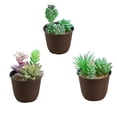 thumbnail image 1 of 3 uds suculentas de simulación en macetas pequeños adornos creativos plantas verdes artificiales, 1 of 5