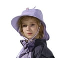 thumbnail image 3 of WUXIAN Boys Girls Sun Hats Upf 50+ Protection Hat Wide Brim Beach Hats With Adjustable Chin Strap Cap,Purple,One Size, 3 of 6