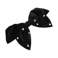 thumbnail image 5 of Unique Bargains 1 Pc Elegant Rhinestone Velour Bow Hair Clips Black, 5 of 5